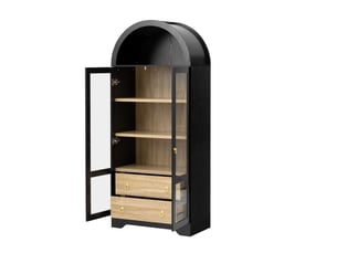 Buffet 2 porte(s)  2 tiroir(s) MEUBLIV  - 76.2 cm coloris noir 