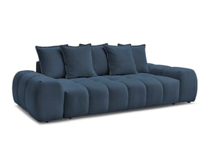 Canapé droit fixe BOBOCHIC EVEREST 3 places Tissu bleu