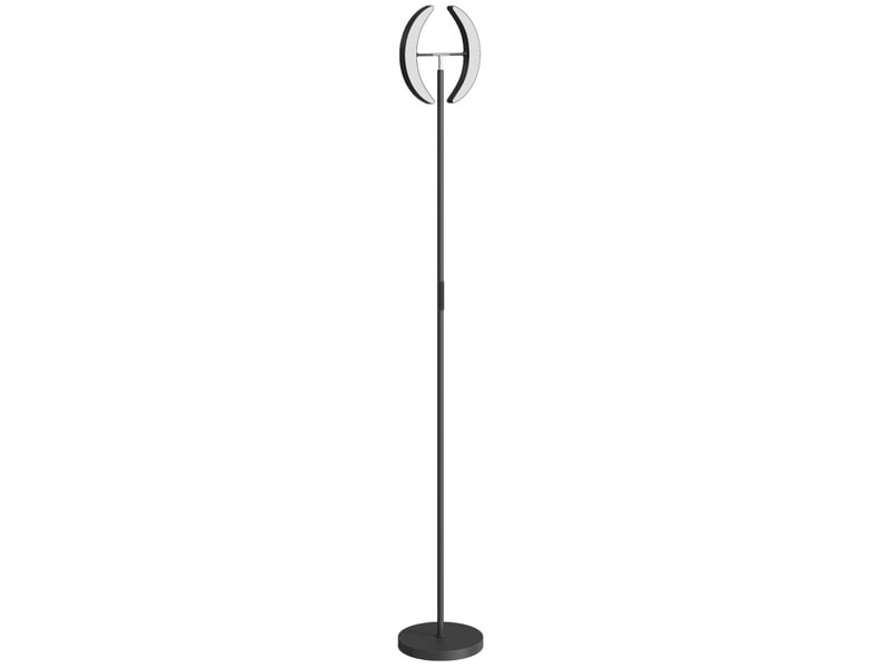  Lampadaire rgb ø30 x 188 cm noir en plastique, intensité réglable, 2 têtes rotatives et télécommande  - Conforama A