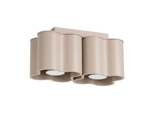 Plafonnier ovio 2 taupe gu10 aluminium moderne 12x24.5x12cm