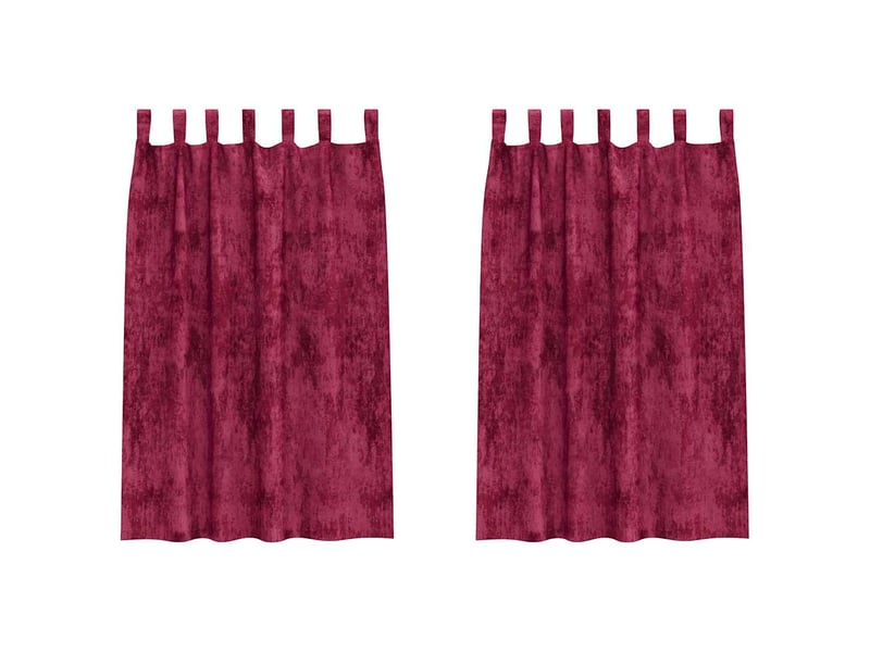 Lot de 2 rideaux en velours, rideaux de fenêtre rouge bordeaux 175 x 140 cm velours cf44244 - Conforama A