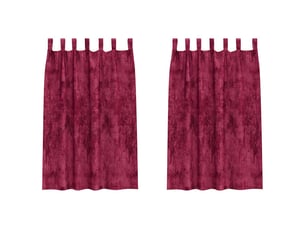 Lot de 2 rideaux en velours, rideaux de fenêtre rouge bordeaux 175 x 140 cm velours cf44244
