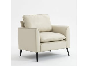 Fauteuil fixe  <strong></strong> Tissu / Simili blanc