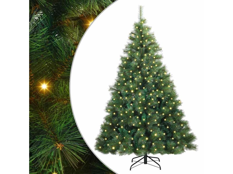  Sapin de noël, arbre de noël artificiel avec 300 led vert 240 cm pe et pvc cf61258  - Conforama A