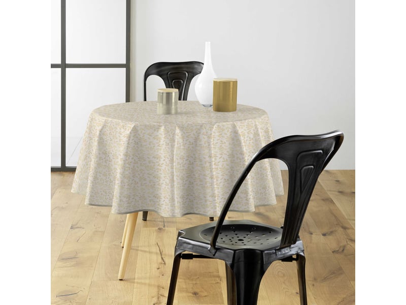 Nappe antitache métallisé capucine 180cm doré  - Conforama E