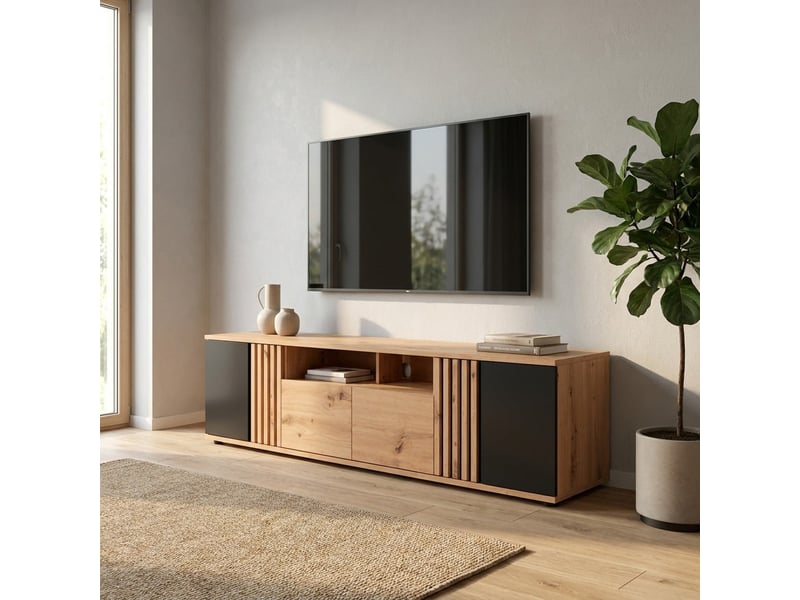  Meuble tv avec portes et tiroir vabres  - Conforama B