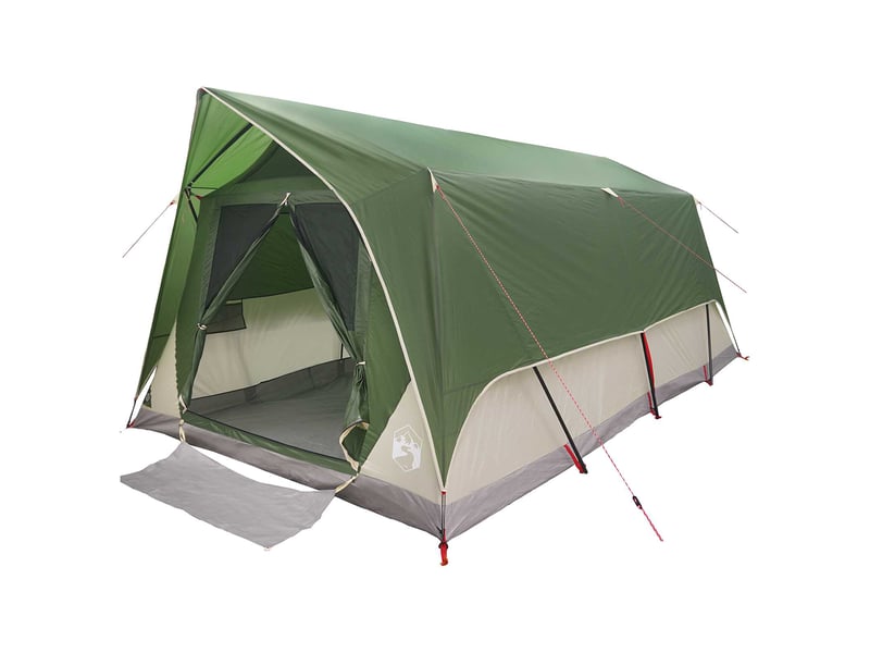Tente tunnel, tente de camping 6 personne vert polyester et acier - Conforama A