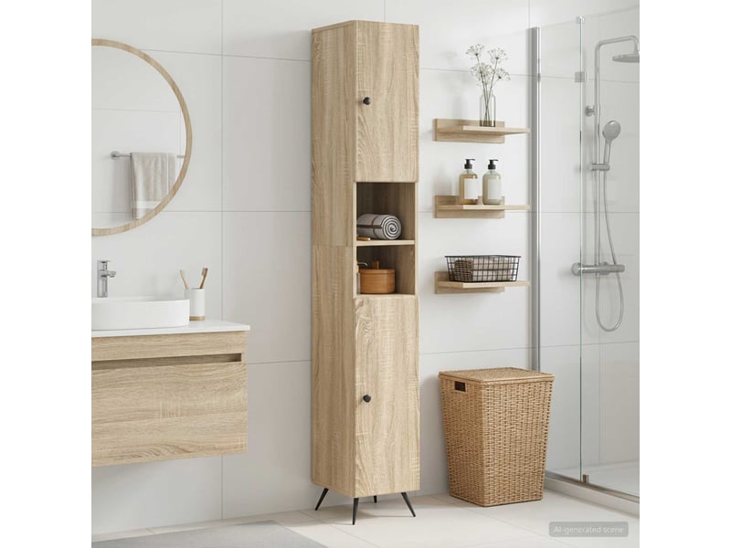 Colonne de salle de bain avec étagère ouverte breda shl7055 - Conforama B