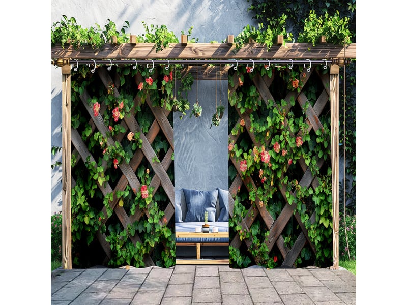  Rideaux d'extérieur imperméables, isolation thermique, occultants, pour tonnelle, pavillon, cabane, lot de 2, 180 x 213 cm  - Conforama C