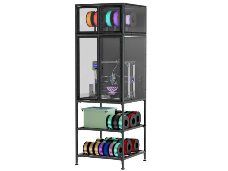 Armoire d'imprimante 3d - noir - métal - 175.5x58.9x59.9 cm - fonctionnement silencieux 175.5x58.9x59.9cm - Conforama A