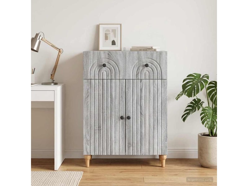  Buffet - bahut - meuble de rangement sonoma gris 66 x 34,5 x 90 cm bois d'ingénierie  - Conforama B