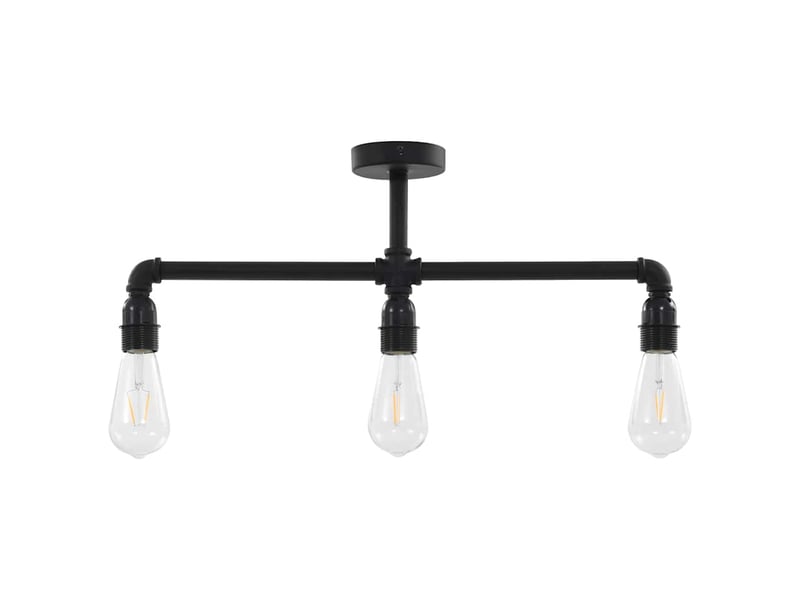  Plafonnier, lampe plafond noir 3 ampoules e27  - Conforama C