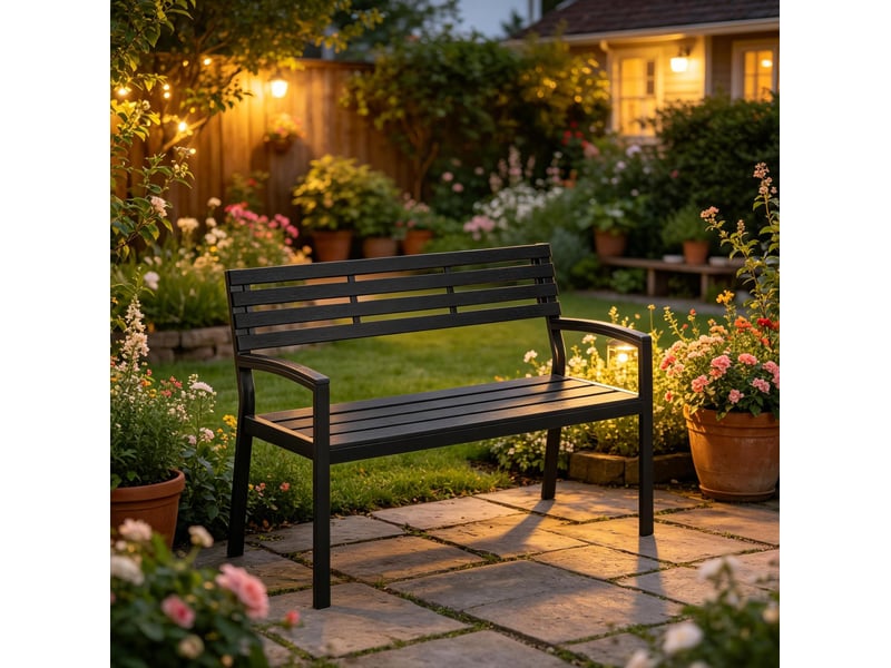  Banc de jardin extérieur avec dossier et accoudoirs 115 cm evryae  - Conforama D