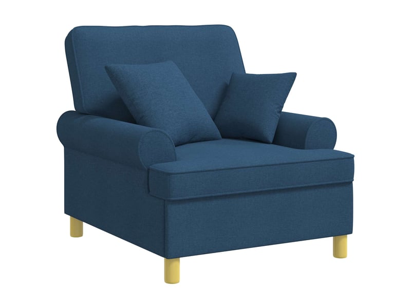  Vidaxl fauteuil xl avec coussins bleu tissu  - Conforama A