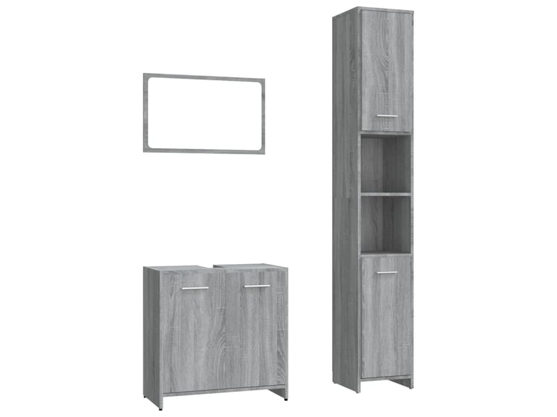  Ensemble de meubles de salle de bain 3 pcs sonoma gris cf63807  - Conforama A