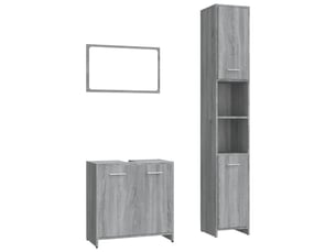 Ensemble de meubles de salle de bain 3 pcs sonoma gris cf63807