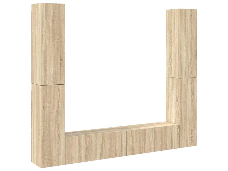  Ensemble de meuble tv - banc tv - meuble de rangement 6 pcs chêne sonoma bois d'ingénierie  - Conforama A