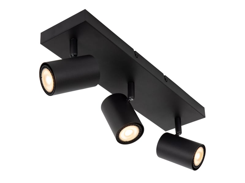 Plafonnier led 3xgu10 40 w dimmable métal noir - lucide - amigo  - Conforama D