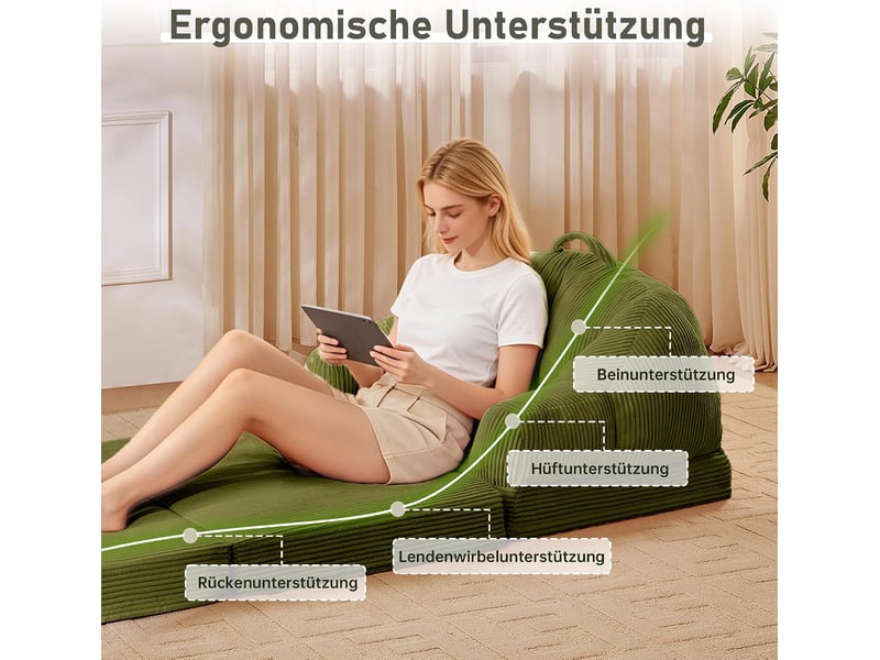 Banquette-lit bz avec couchage régulier, 88 cm, vert - Conforama E