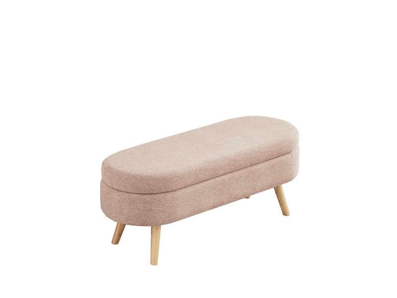  Banc de rangement 110x40x42 cm rose, coffre ventilé avec pieds antidérapants pour chambre et entrée  - Conforama D