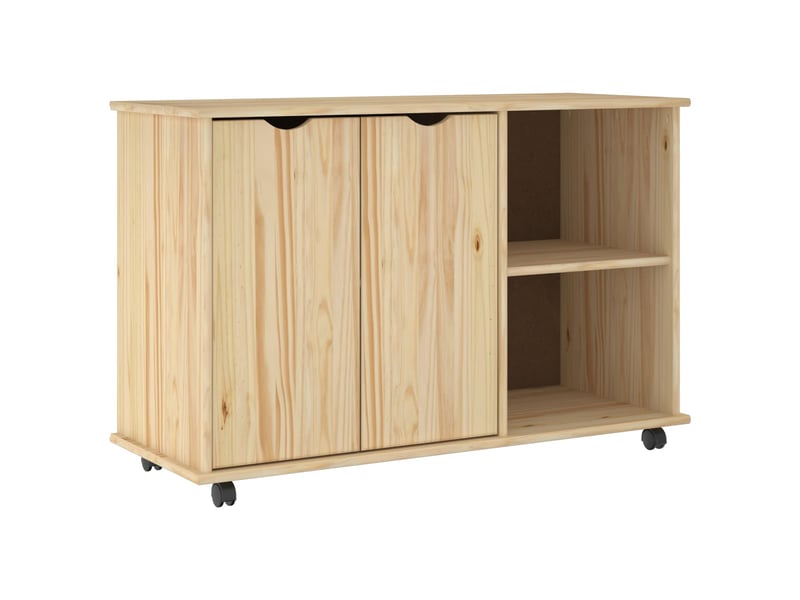 Caisson roulant de bureau marron 100 x 39 x 65,5 cm bois de pin massif - Conforama A