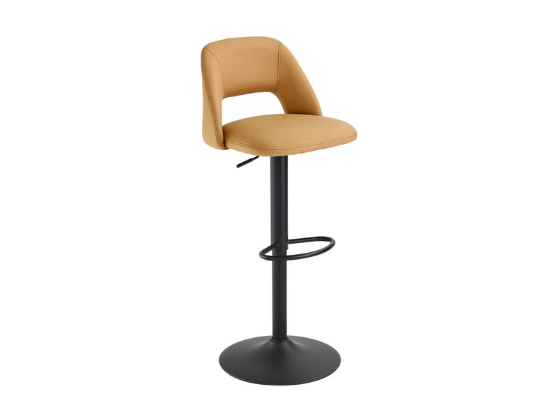  Lot de 6 tabourets de bar réglables en hauteur avec dossier, tabourets de bar pivotants pivotants à 360°- similicuir (pu), camel - goeurvant 9032  - Conforama W