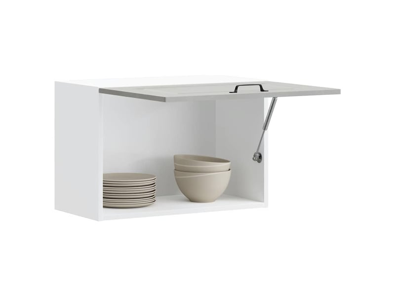  Meuble de rangement, armoire murale de cuisine kalmar gris béton bois d'ingénierie shl5372  - Conforama D