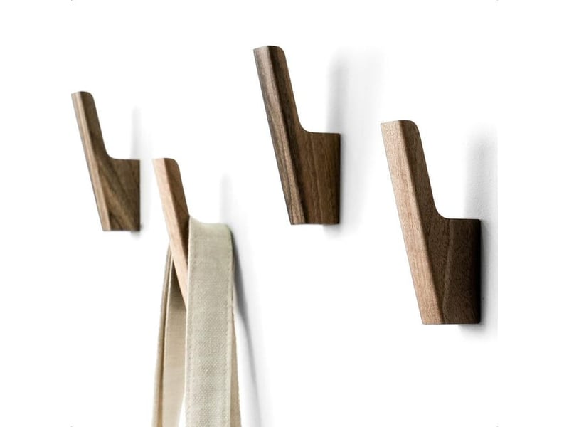  Patères murales artisanwalnut - lot de 4 - patères artisanales en bois massif pour suspendre chapeaux, sacs à main et sacs à dos, marron XLH-ZLS-013716ZLS - Conforama A