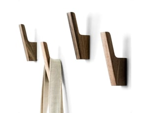 Patères murales artisanwalnut - lot de 4 - patères artisanales en bois massif pour suspendre chapeaux, sacs à main et sacs à dos, marron