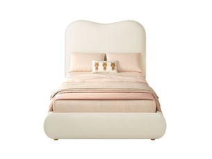Lit avec rangement 90x190 cm coloris beige