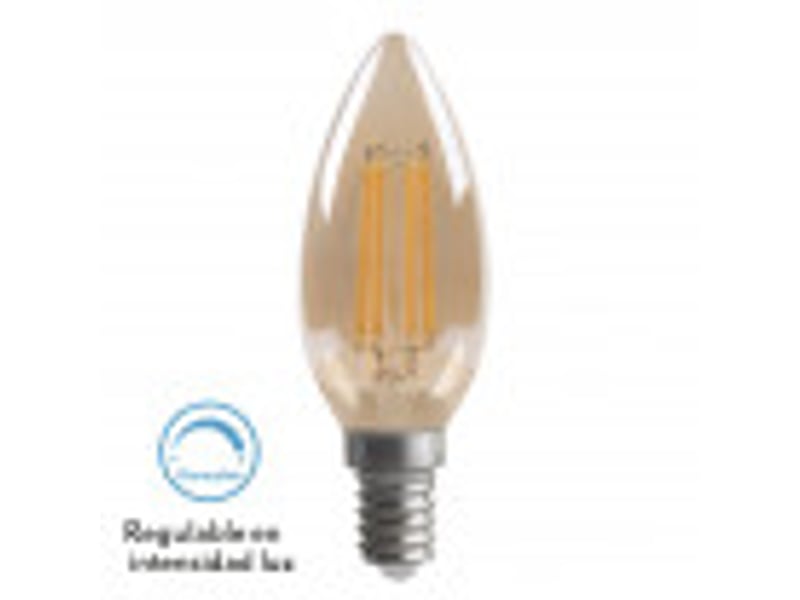  Ampoule led filament fabrilamp filamen vela e14 4 w 330 lm 2700 k ambre ø 35 mm dimmable 141322146 - Conforama B