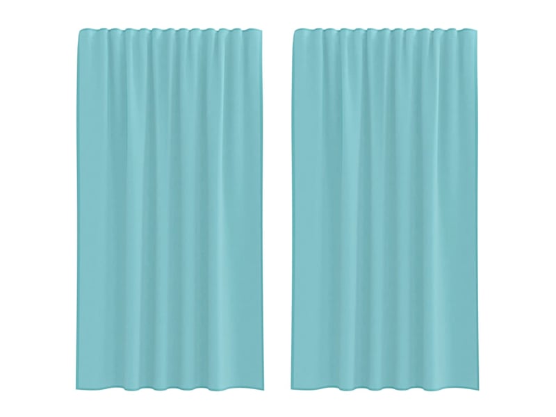  Lot de 2 rideaux en voile, voilages avec passe-tringles turquoise cf44495  - Conforama A