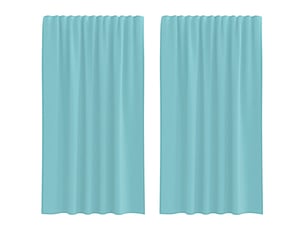Lot de 2 rideaux en voile, voilages avec passe-tringles turquoise cf44495