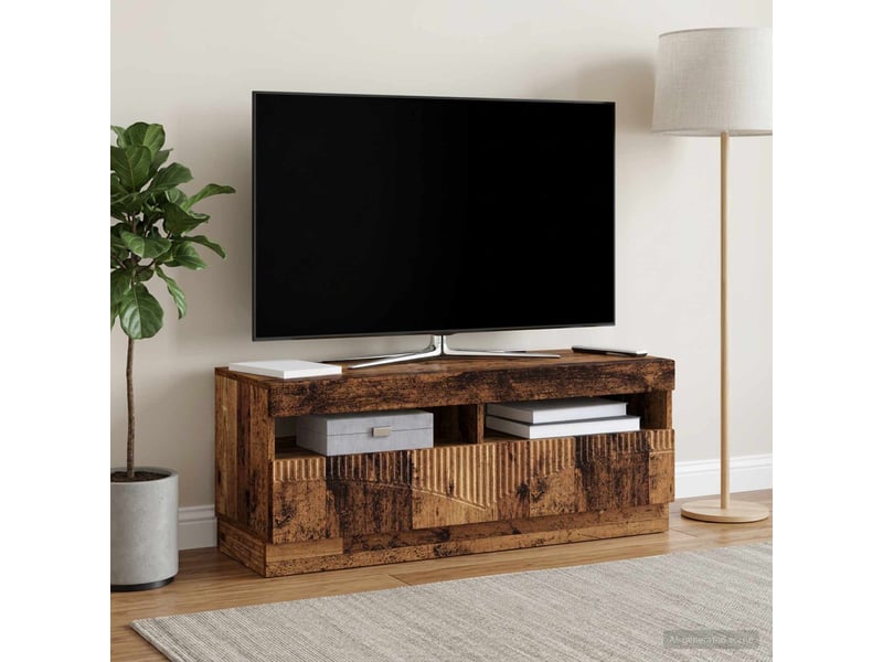 Meuble tv - banc tv - meuble de rangement led bois ancien bois d'ingénierie - Conforama D