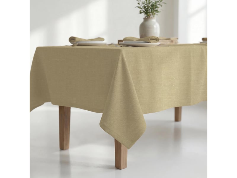  Nappe rectangle anti-tâches en coton 150x250 cm chambray lin, par soleil d'ocre  - Conforama B