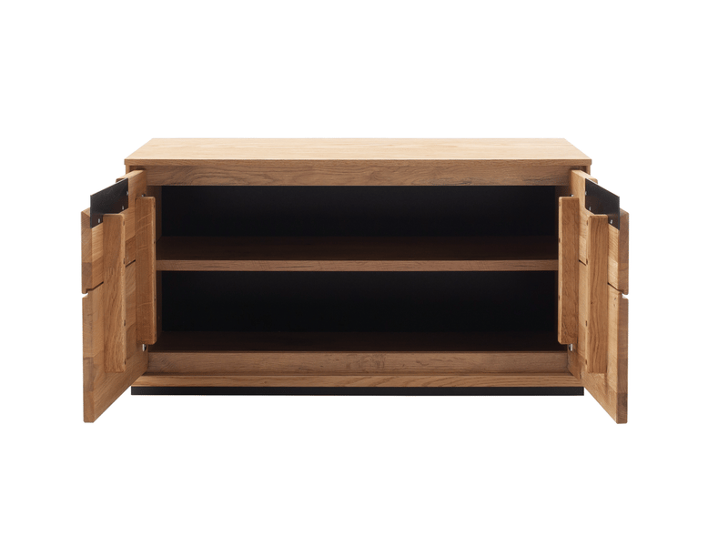  Banc à chaussures 2 portes coloris chêne sauvage massif - longueur 79 × profondeur 41 × hauteur 41 cm  - Conforama C