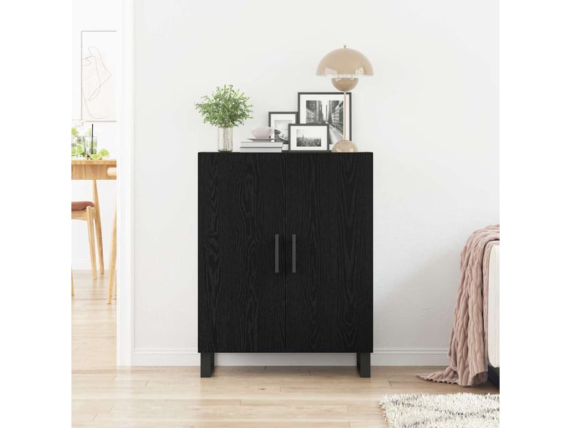  Buffet - bahut - meuble de rangement chêne noir 69,5 x 34 x 90 cm bois d'ingénierie  - Conforama D