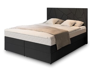 Lit avec rangement 140x200 cm <strong>MASSENO</strong> <strong></strong> coloris noir