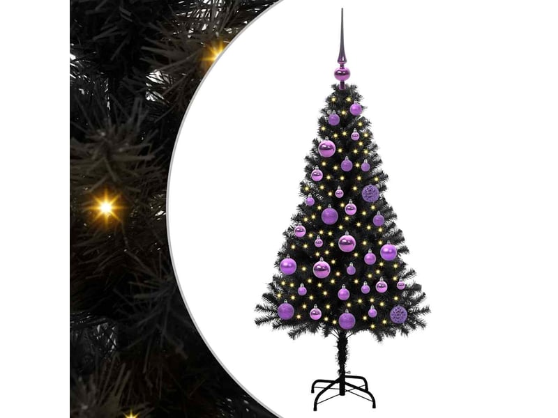  Sapin de noël, arbre de noël noir 120 cm pvc cf61543  - Conforama A