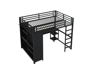 Lit mezzanine 140x200 cm IKSETERA TRADING LTD coloris noir