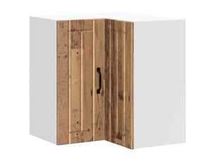 Armoire d'angle murale de cuisine lucca vieux bois