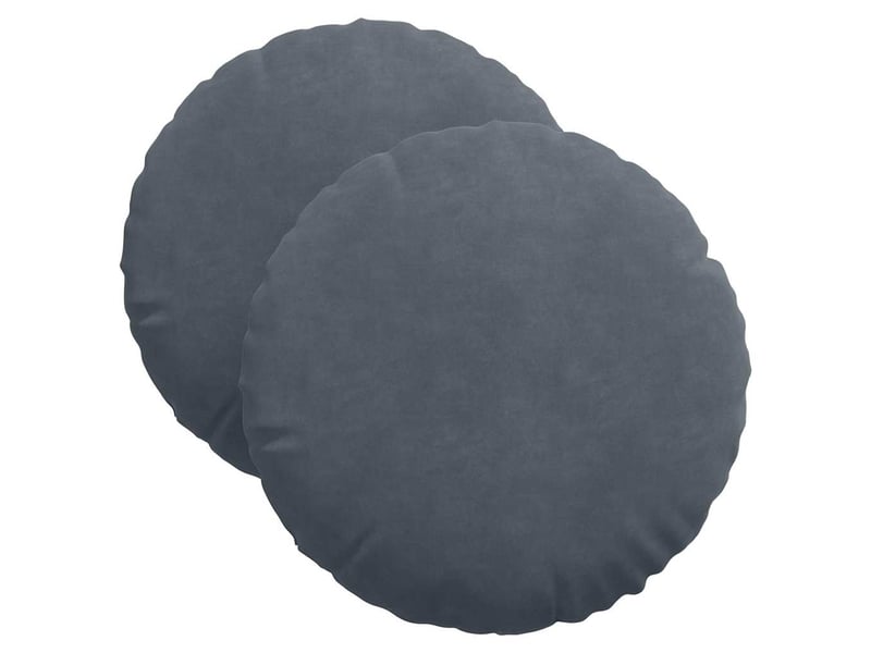  Lot de 2 coussins de siège, coussins décoratifs gris foncé ø 40 x 13 cm velours cf59931  - Conforama A