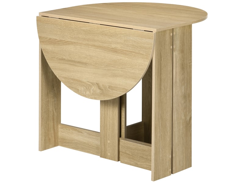  Table de cuisine pliante à 2 rallonges, table pliante pour 2 à 4 personnes, 104 x 76 x 73,7 cm, chêne  - Conforama B