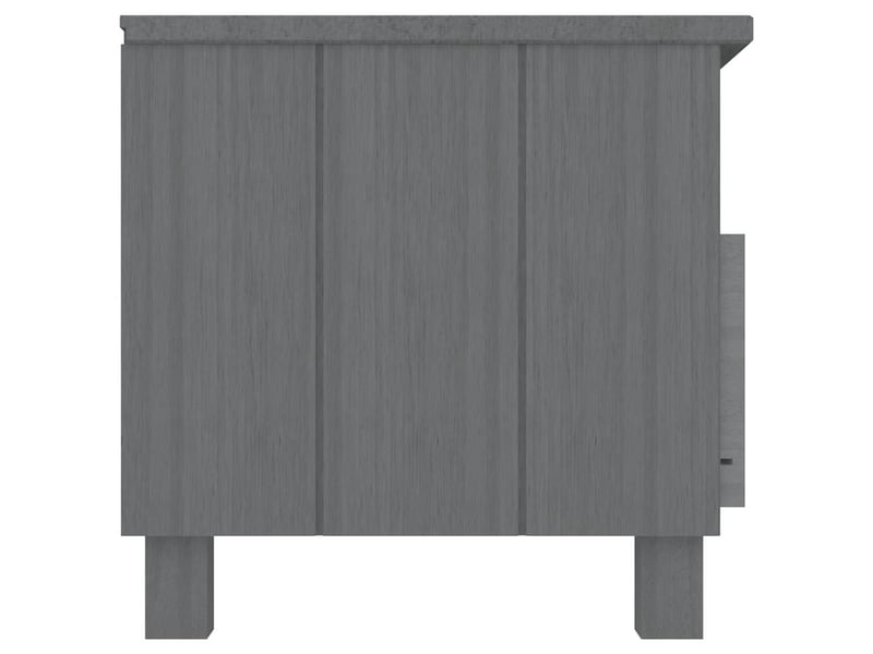  Meuble tv - banc tv - meuble de rangement hamar gris foncé 106x40x40 cm bois massif de pin  - Conforama D