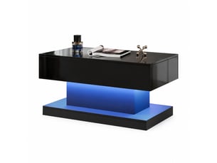 Table basse rectangulaire coloris noir LPOSPI  - 50 cmx100 cm