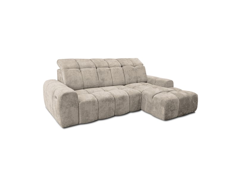 Canapé d'angle droit relax krabi avec coffre tissu kiara beige KRABI-M-KIA852-R - Conforama A