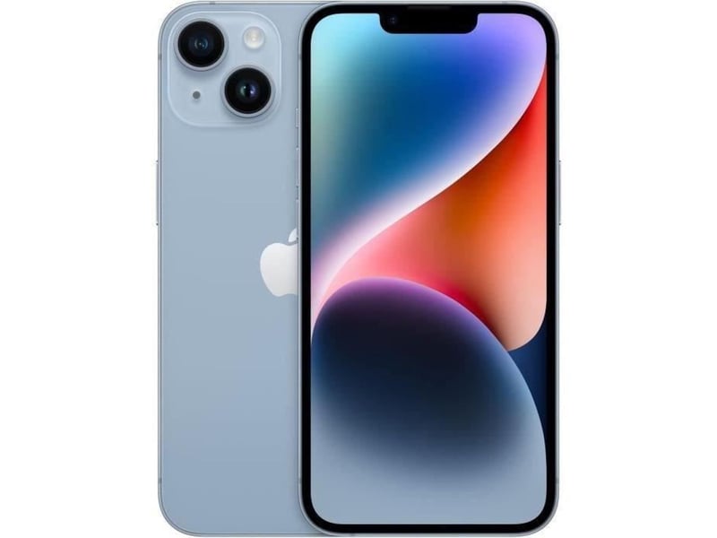  Smartphone double camera 256 go bleu clair écran à encoche type îlot  - Conforama A