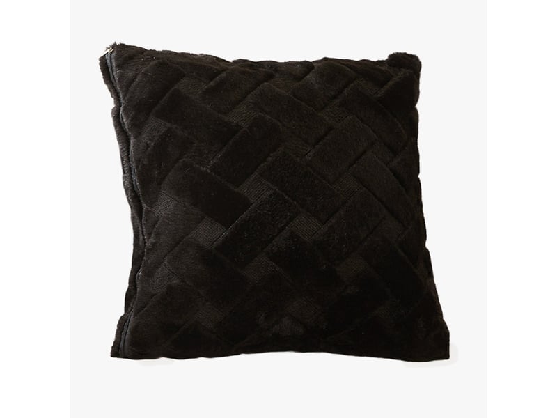  Coussin carré en tissu à motifs noir 43x43 cm  - Conforama A