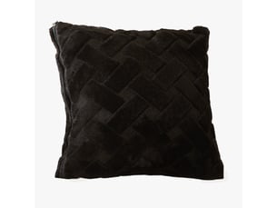 Coussin carré en tissu à motifs noir 43x43 cm