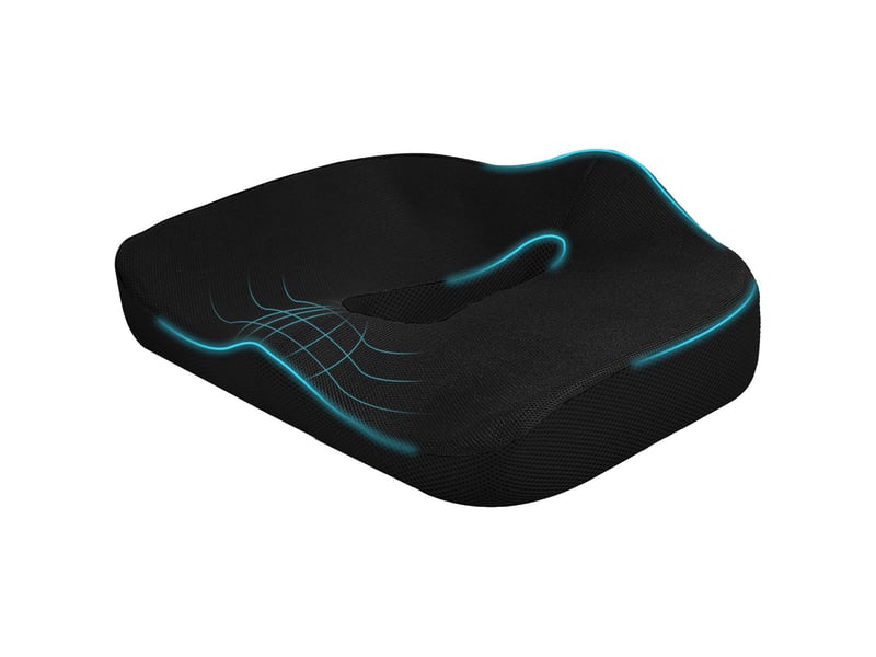  Coussin d'assise ergonomique à mémoire de forme noir 44x39x13 cm  - Conforama B